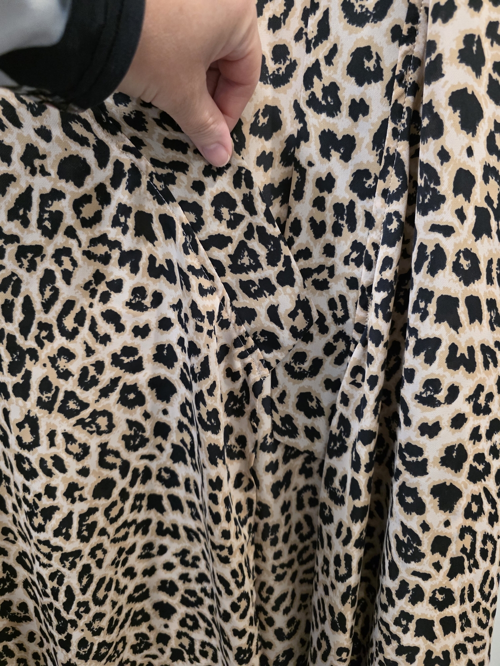 Tahari Leopard Print Open Front Kimono Cardigan Cover Up L/XL Beige Black - Picture 4 of 9
